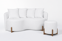 Ver imagem 1 de Sofá Apolo 160cm Boucle com Puff Luna Boucle:Boucle Branco