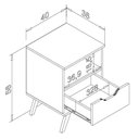 Ver imagem 3 de Mesa de Cabeceira Retrô com 1 Gaveta MB1106 Mel