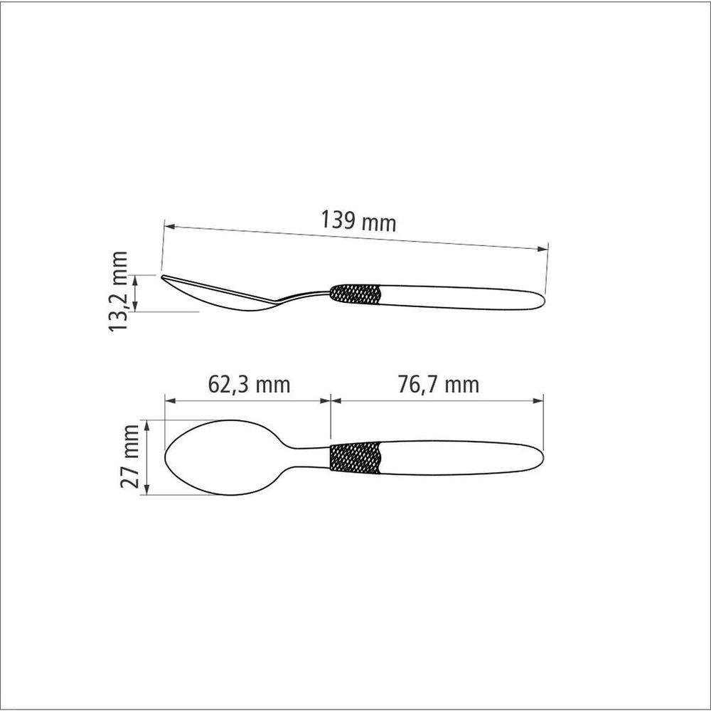 Conjunto de Colheres para Chá Tramontina Ipanema em Aço Inox e Cabo Preto 12 Peças Tramontina - 2