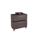 Ver imagem 1 de Gabinete Suspenso 80cm Alice Grafite com Balcão Cuba Preta 2 Gavetas com 1 Basculante para Banheiro