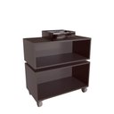 Ver imagem 3 de Gabinete Suspenso 80cm Alice Grafite com Balcão Cuba Preta 2 Gavetas com 1 Basculante para Banheiro