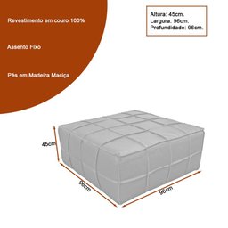 Puff Adam 96cm Couro Marrom - Sallar Home - 2
