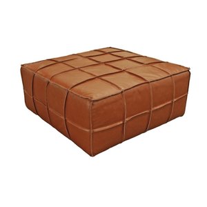 Puff Adam 96cm Couro Marrom - Sallar Home