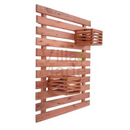 Jardim Vertical Ripado Grande com 02 Vasos Quadrados - 1