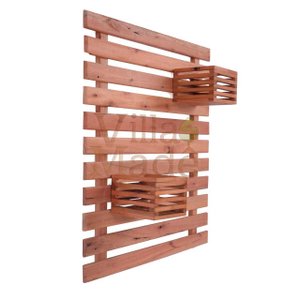 Jardim Vertical Ripado Grande com 02 Vasos Quadrados