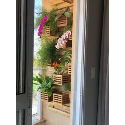 Jardim Vertical Ripado Grande com 02 Vasos Quadrados - 2