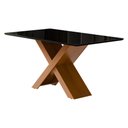 Ver imagem 2 de Mesa de Jantar com Vidro 6 Lugares Multimóveis Cr50237 Cinamomo/preto