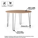 Ver imagem 2 de Mesa de Jantar Redonda 6 Lugares 120cm Base de Ferro Hairpin Jade