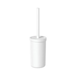 Escova Sanitária Suporte Pote Banheiro Lavabo Limpar Vaso Ou:Branco - 1