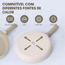 Ver mais imagens de Frigideira Wok Neoflam Chou Chou Indução com Revestimento Cerâmico 24cm Bege