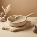 Ver imagem 3 de Frigideira Wok Neoflam Chou Chou Indução com Revestimento Cerâmico 24cm Bege
