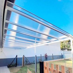 04 Uni - Policarbonato Alveolar Cristal 4mm - 2,10m X 1,50m - Glanze - Kit - 5