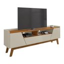 Ver imagem 3 de Rack Sala Florença Para Tv Até 70 Polegadas Com Pés Madeira Off White/naturale Off White/