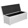 Baú Recamier Casal Couro Sintético Branco 47x138x51 - 2