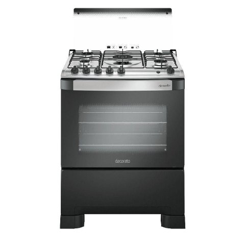 Fogão 5 Bocas Mueller Decorato G3 Tripla Chama Preto Fosco Bivolt