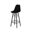 Ver imagem 1 de Banqueta Eames Design Moderno Tubo de Ferro Preto Assento Preto