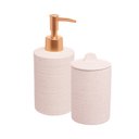 Ver imagem 1 de Conjunto Banheiro Cerâmica 2 Peças Sand Dispenser e Algodão