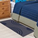 Ver imagem 1 de Tapete Passadeira Boho Arcos 45x140cm Chumbo Azul Antiderrapante