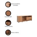 Ver imagem 3 de Rack com Rodinhas Grande Bancada Dallas Lukaliam:jequitiba