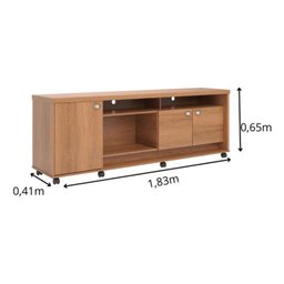 Rack com Rodinhas Grande Bancada Dallas Lukaliam:jequitiba - 5