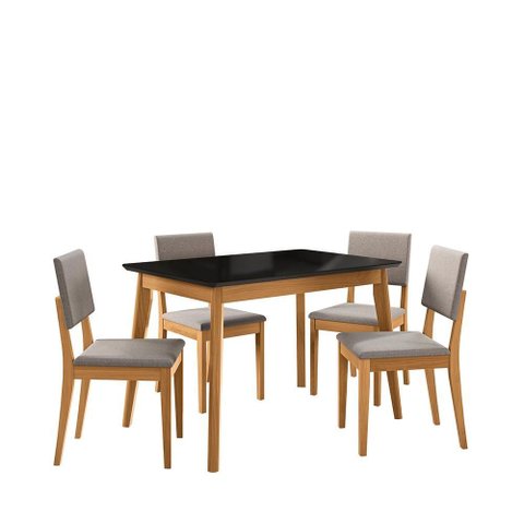 Conjunto Sala de Jantar Nara Kappesberg em Madeira Maciça com 4 Cadeiras