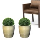 Ver imagem 1 de Kit 2 Vasos Planta 30x30 Oval Moderno Polietileno BGPLASTICOS V13 AMARELO GIRASSOL 007