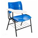 Ver imagem 1 de Cadeira Universitária Plástica Prancheta Mdf Cor Azul Masticmol