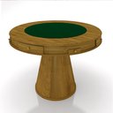 Ver mais imagens de Mesa de Jogos Carteado 4 Lugares Bellagio com Gavetas e Tampo Reversível Base Cone com Tecido Mel/ve
