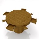 Ver imagem 7 de Mesa de Jogos Carteado 4 Lugares Bellagio com Gavetas e Tampo Reversível Base Cone com Tecido Mel/ve