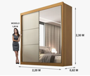 Ver imagem 2 de Guarda Roupa Titanium com Espelho Cinamomo/Off - D Doro