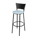 Ver imagem 3 de Jogo 2 Banqueta Alta Para Cozinha Ratan Preta Estofado Floral Floral
