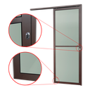 Ver imagem 3 de Porta de Correr Suspensa Vidrao Dir L.25 Marrom Corten 210x70 Brimak