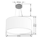 Ver imagem 4 de Lustre Pendente Cilíndrico Duplo Md-4300 Cúpula em Tecido 50x30cm Rustico Bege - Bivolt