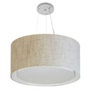 Ver imagem 3 de Lustre Pendente Cilíndrico Duplo Md-4300 Cúpula em Tecido 50x30cm Rustico Bege - Bivolt