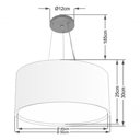 Ver imagem 2 de Lustre Pendente Cilíndrico Duplo Md-4300 Cúpula em Tecido 50x30cm Rustico Bege - Bivolt