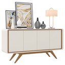 Ver imagem 1 de Buffet Aparador 160cm 4 Portas Orgânico Cecy Off White Z56 - Mpozenato