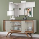 Ver imagem 4 de Buffet Aparador 160cm 4 Portas Orgânico Cecy Off White Z56 - Mpozenato