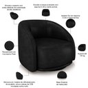 Ver imagem 4 de Kit Sofá 4 Lugares Eron 318cm com Poltrona Giratória Angelina M03 Couríssimo Preto - Lyam Decor