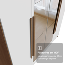 Ver imagem 7 de Guarda-Roupa Solteiro 4 Portas Batentes com Espelho Rustic/Branco/Rustic Netuno Madesa