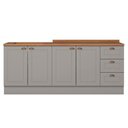 Ver imagem 1 de Balcao Tampo 120cm Balcao Cooktop 80cm Americana Cinza Nature Henn