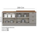 Ver imagem 4 de Balcao Tampo 120cm Balcao Cooktop 80cm Americana Cinza Nature Henn