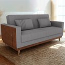 Ver imagem 1 de Sofa Cama 2 Lugares 203 Cm Esther Boucle Cinza Corino Whisk Milani Store