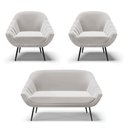 Ver imagem 1 de Kit 01 Namoradeira 02 Lugares e 02 Poltronas Giovana Veludo Pés Palito De Ferro - D'Rossi