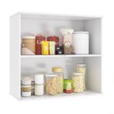 Ver imagem 4 de Armário Aéreo Celeste Kappesberg 100% Mdf 2 Portas com Vidro Branco/nogueira 80cm