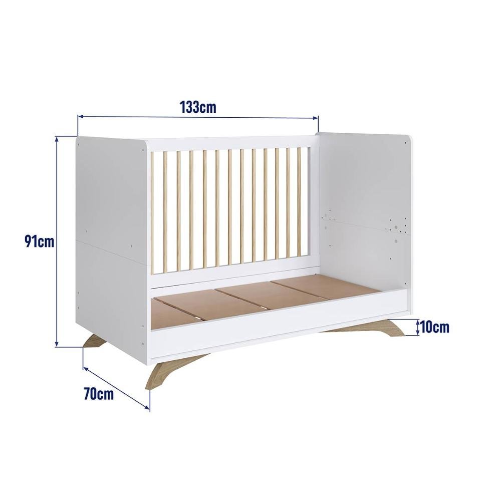 Berço 3 em 1 Sofazinho Mini Cama sem Colchão Linha Affetto Branco Aft001 Completa Móveis - 3