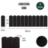 Cabeceira King Modulada Nuvem Cama Box Suede Preto - 6