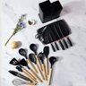 Kit Utensílios de Cozinha Preto 19 Peças Madeira e Silicone - 5