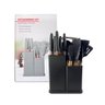 Kit Utensílios de Cozinha Preto 19 Peças Madeira e Silicone - 1