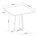 Ver imagem 3 de Conjunto Mesa de Jantar 4 Lugares Quadrada em MDF Tulipa Mel e Bege