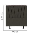 Ver imagem 3 de Cabeceira Estofada Bélgica 90cm Solteiro para Cama Colchão Box Quarto Linho Marrom - Aurora Line